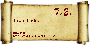 Tiba Endre névjegykártya